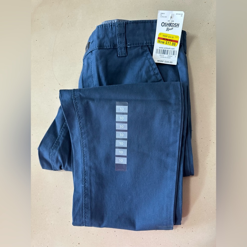 BRAND NEW Oshkosh boys dockers pants, blue, size 10.
